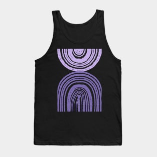 Modern print with abstract geometric purple lines and shapes Tank Top